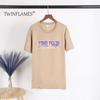 Letter Printed T Shirt Women  Summer Chic Tees Cotton Elegant Clothes Loose Casual Pullover Tops