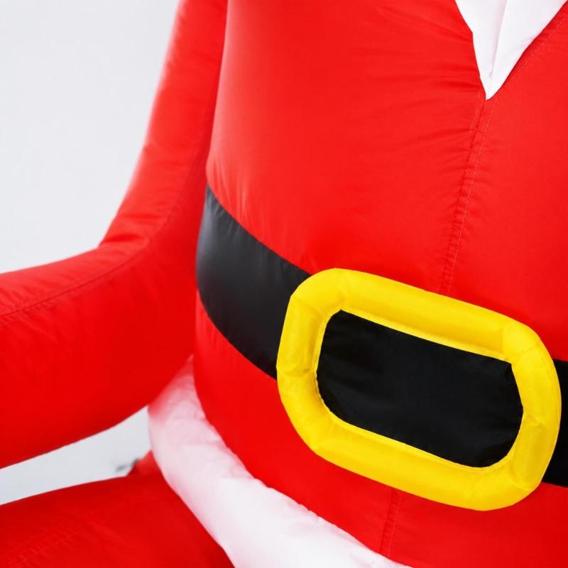 Electric Inflatable Santa Decoration with 110 V US Power Specification and Sitting Holiday Figure for Outdoor Christmas and Shop Window Displays
