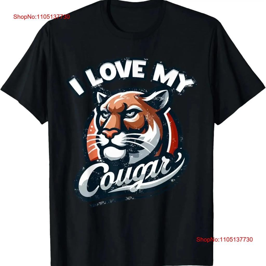 I Love My Cougar Funny Boyfriend S For Unisex Gf T Shirt Vintage Washed Breathable Stylish Top For Everyday Wear Casual