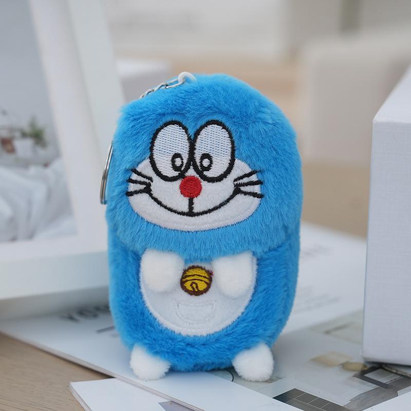 Cute Plush Doraemon Keychain Soft Pp Cotton Whimsical Cartoon Key Accessory