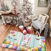 Easter Bunny and Egg Decorative Mat - 0.47inch Thick Flannel, Absorbent Non-Slip Floor Mat with Spring Butterfly Theme, Machine