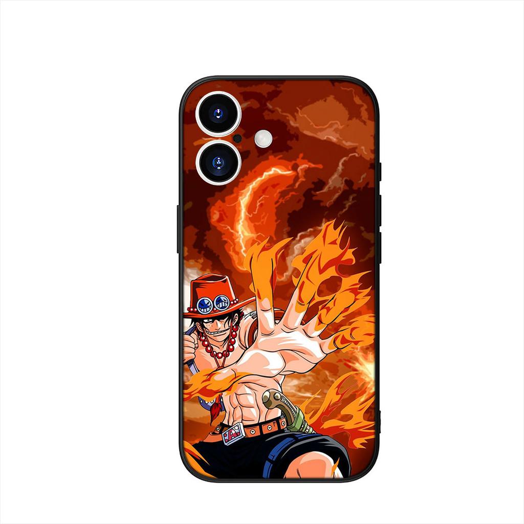 One Ace Pieces Luffy Zoro Phone Cover Case for Apple iPhone 16 15 14 Plus 13 12 Mini 17 Pro Max + 16E Air 16+ ProMax Casing