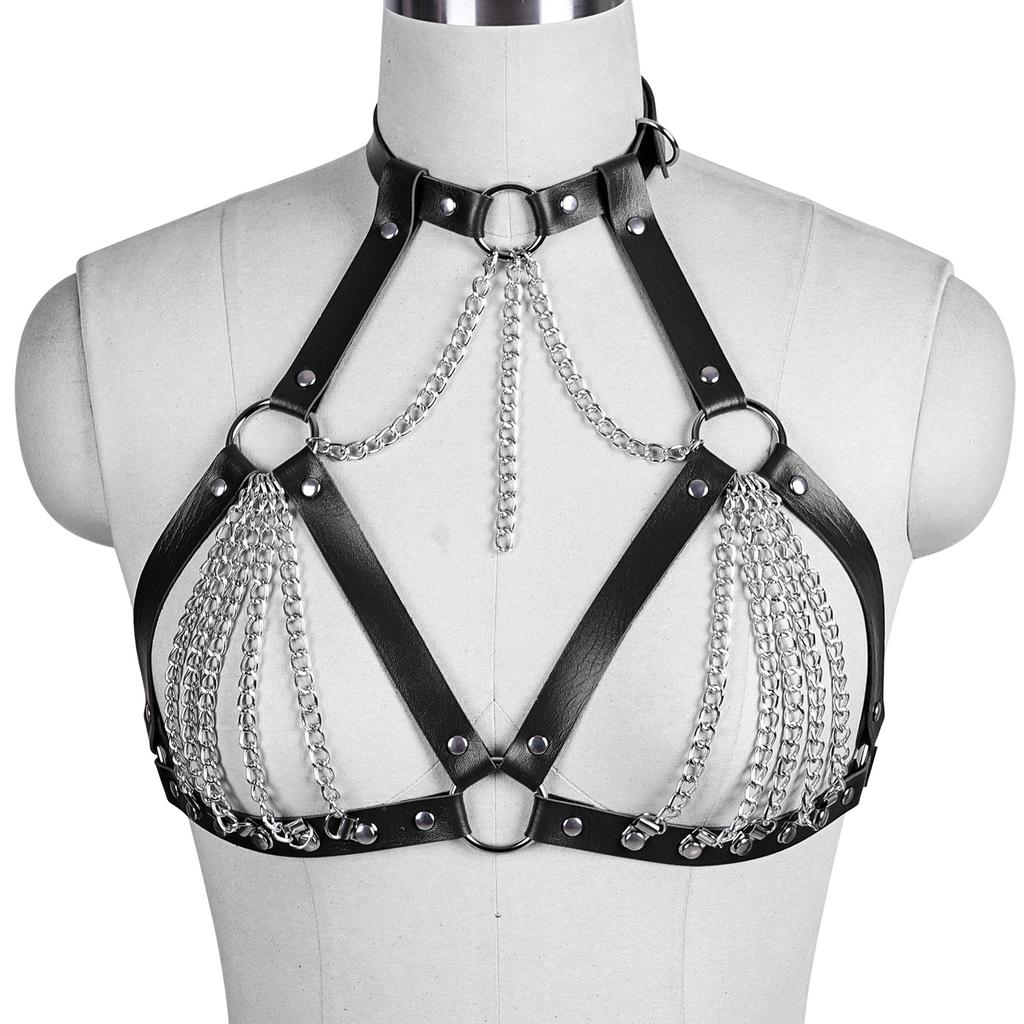 Женский сексуальный пояс-цепочка с кисточками из искусственной кожи, слинг, сексуальное нижнее белье, одежда для пляжной вечеринки, нагрудная цепочка