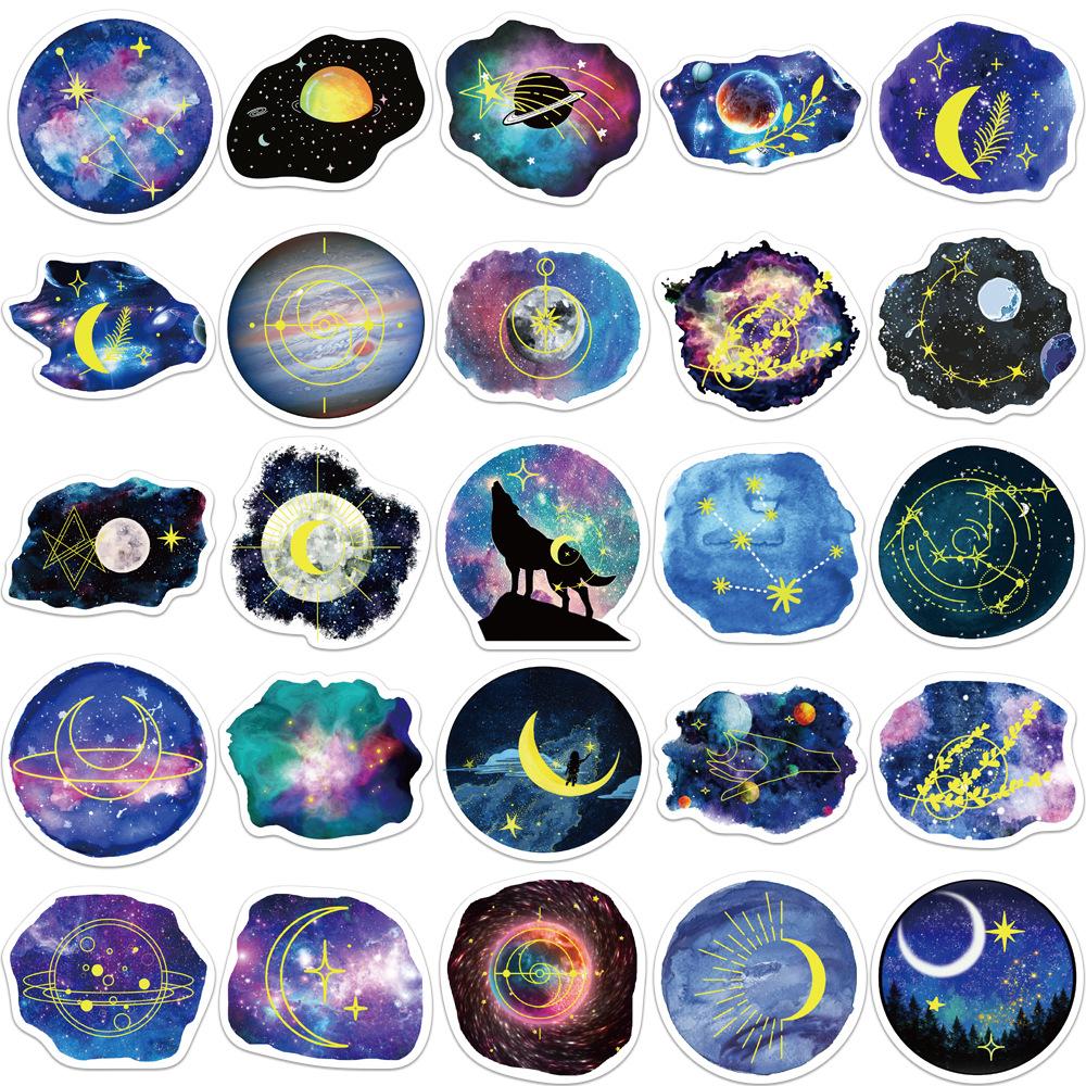 50 Moonlight Planet Moonlight Graffiti Stickers Decorate Luggage DIY Waterproof Stickers