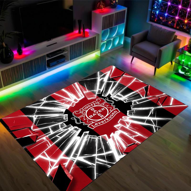 Bayer Leverkusen Football Design Crystal Velvet Carpet Cozy Non?Slip Printed Rug For Bedroom Living Room Entrance