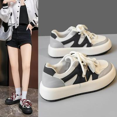 Мода 2024 года, осень, новые женские туфли, стиль, нишевый дизайн, повседневная обувь в стиле ретро на толстой подошве, универсальная модная женская вулканизированная обувь