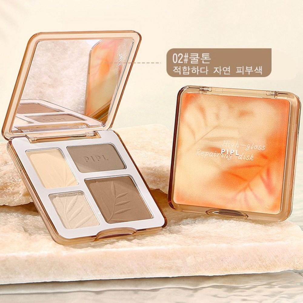 YiYe Highlighter + Contouring Palette, 01 Cool Tone, 1 Pc