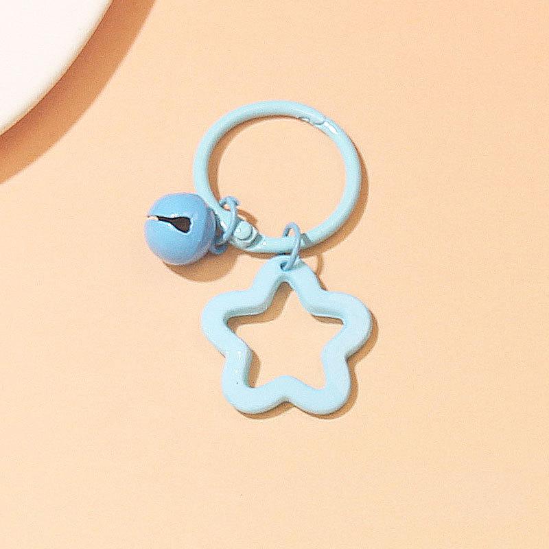 2 шт. корейской версии Ins Small Fresh Color Small Star Bell Keychain Candy Color Keyring Cuestionary Keychain Cuestionary Keychain Accessories