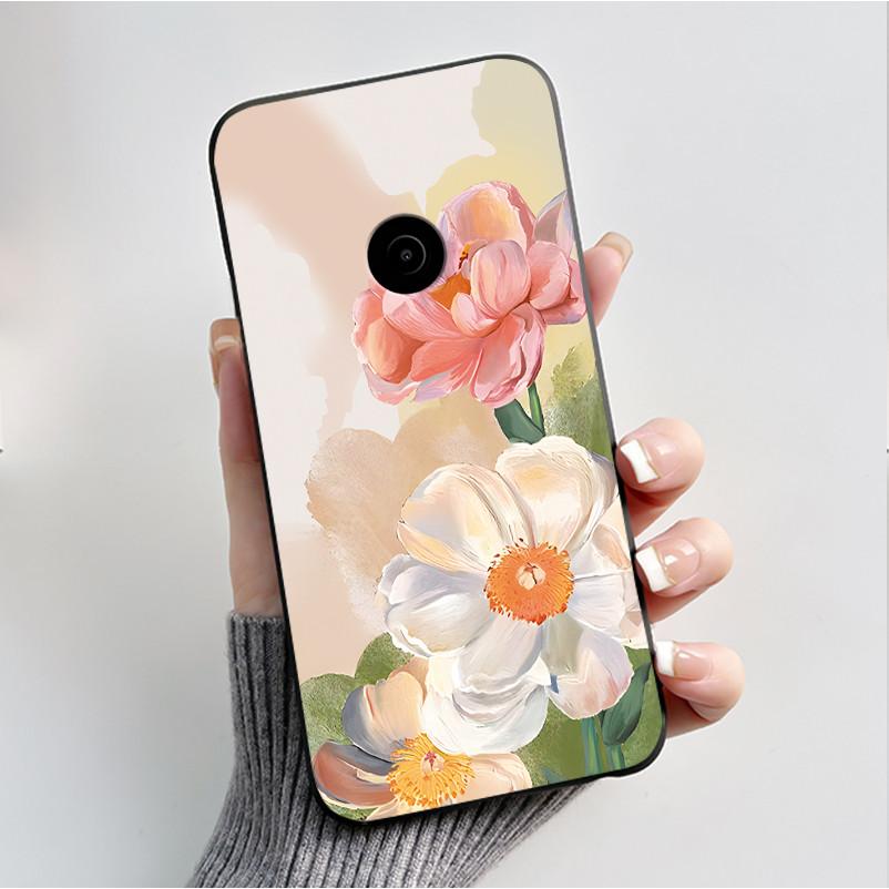 Пенальный чехол для телефона Nokia 110 4G 2023 Fundas Coque Мягкий силиконовый черный чехол Милый цветочный мультяшный корпус Capa