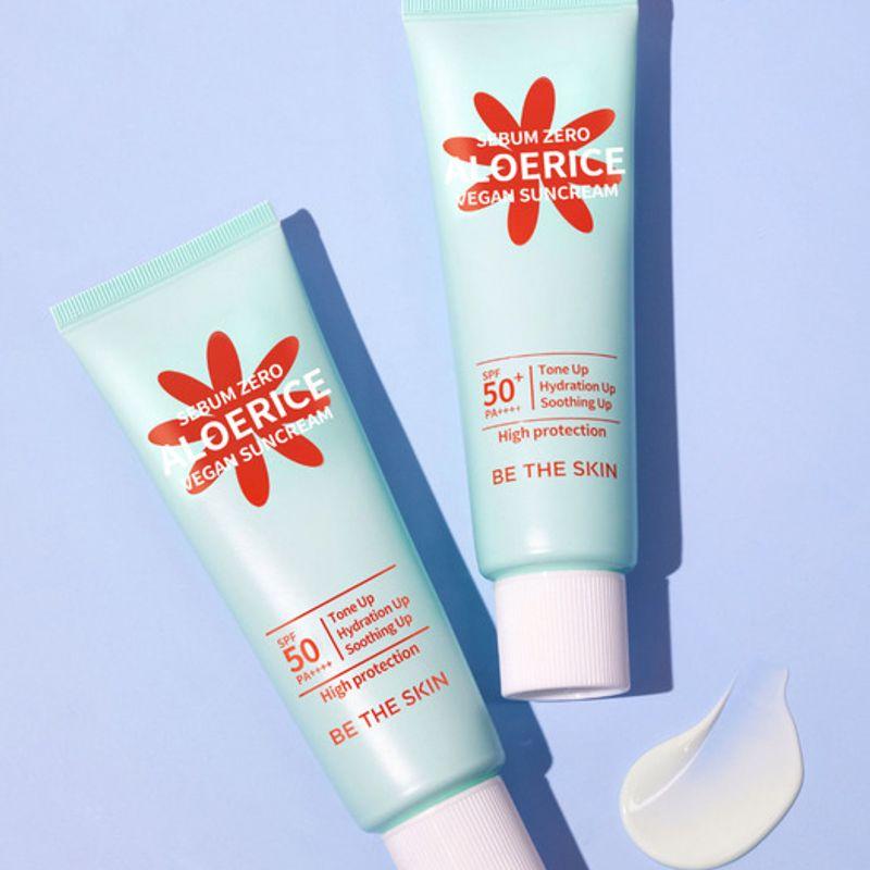 Веганский солнцезащитный крем с алоэ и рисом Sebum Zero SPF 50+, PA++++ 50 мл