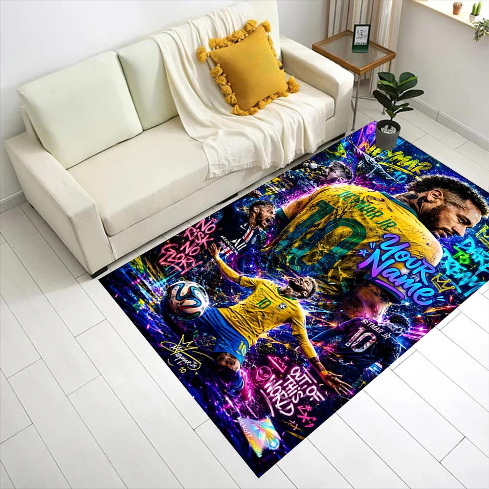 Neymar Dreams Football Legend Customizable Name Area Rug Design for Dormitory Kitchen Outdoor Dining Room Antislip Carpet Decorate Offices