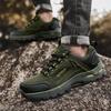 Men's Large Size Non-Slip Lace-Up Low-Top Hiking Shoes for Autumn and Winter