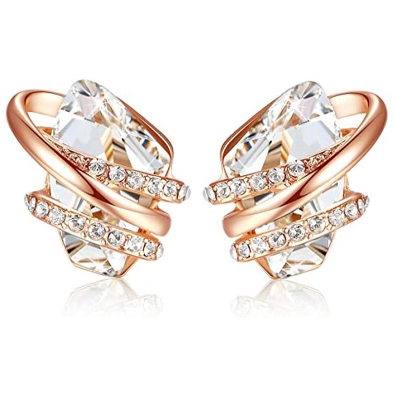 Huitan уникальные геометрические серьги-гвоздики с синим/зеленым/белым кубическим цирконием для женщин, помолвки, свадьбы, вечеринки, модные серьги, ювелирные изделия