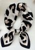 Scarf with print, women' synthetic silk, gift scarf, 70x70