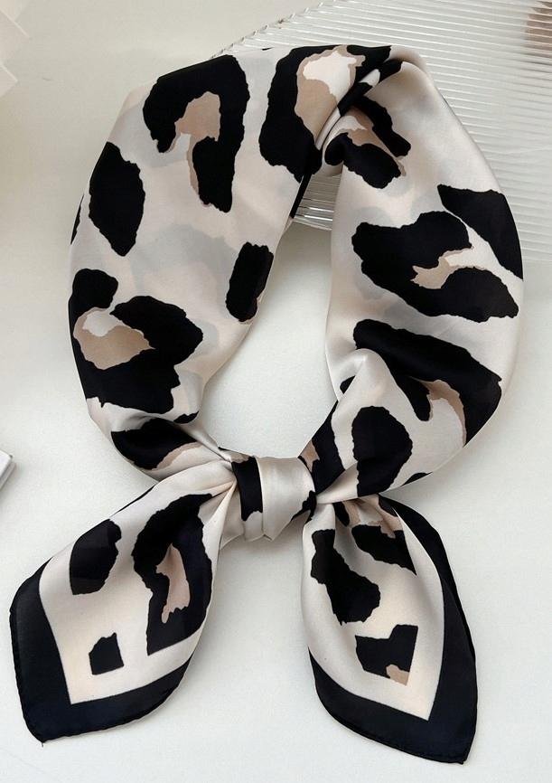 Scarf with print, women' synthetic silk, gift scarf, 70x70