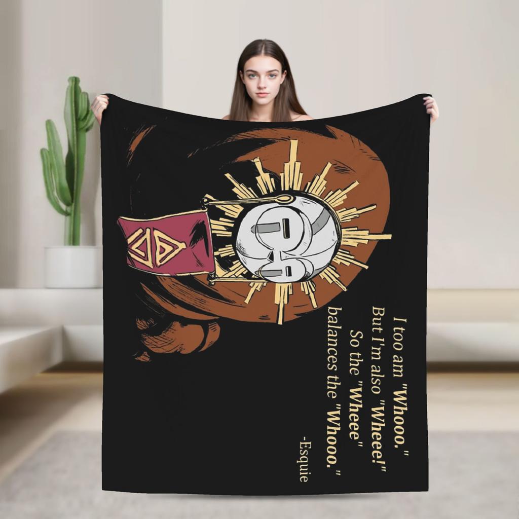 Clair Obscur Expedition 33 Esquie Knitted Fashion Blanket Funny Quotes Flannel Throw Fashion Blankets Rug Piece Ultra-Soft Bedspread Portabl