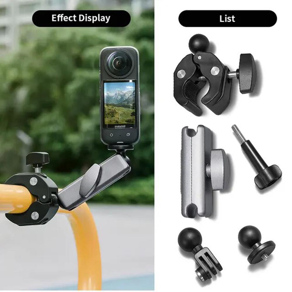 Handlebar Mount For Insta360 Ace Pro X4 Aluminium Mountain Pole Mount Bicycle 360 Degree Rotation Mount For Gopro 12 Accessories