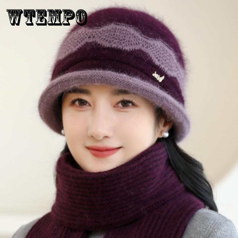 Elegant Winter Beanie for Women , Perfect for Middle-Aged & Elderly, Stretch Fit, Hand Washable,Warm Knit Winter Hat for Women