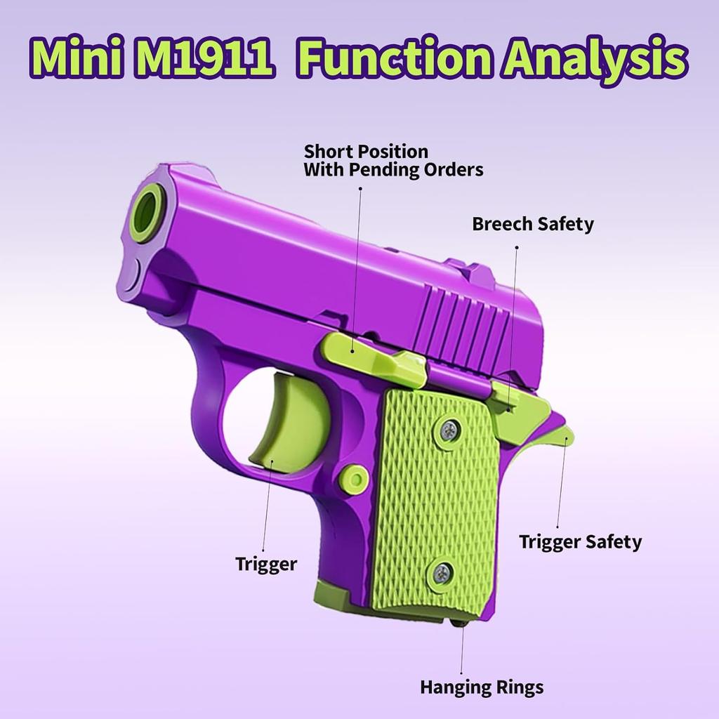 Новое поступление Снятие стресса ABS-пластик Мини 1911 3D-печать Гравитационный фиджет-пистолет Игрушка Пистолет Подарок Рекламная игрушка Для мальчиков Детей