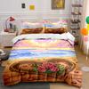 Romantic Beach Heart Decor Set Bedding Set with 1 Duvet Cover 2 Pillowcases Single Double King Queen, Gift