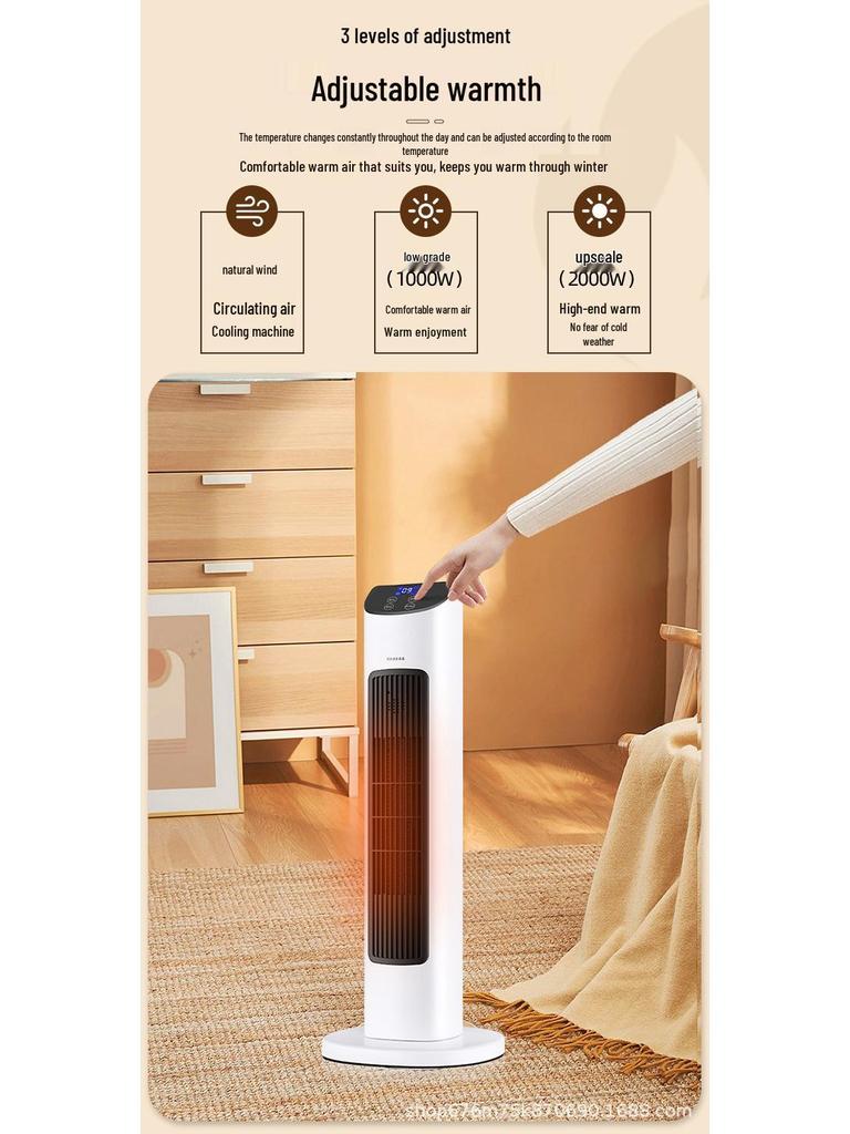 Точечный графеновый энергоэффективный обогреватель двойного назначения: Компактный вентилятор с холодным и теплым воздухом