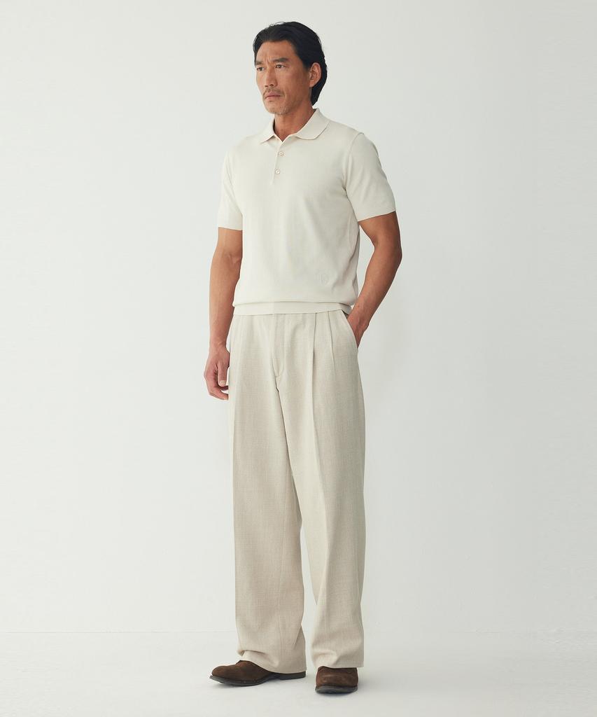 MAN ON THE BOON Silk Blend Short Polo Knit_Beige 4716113040