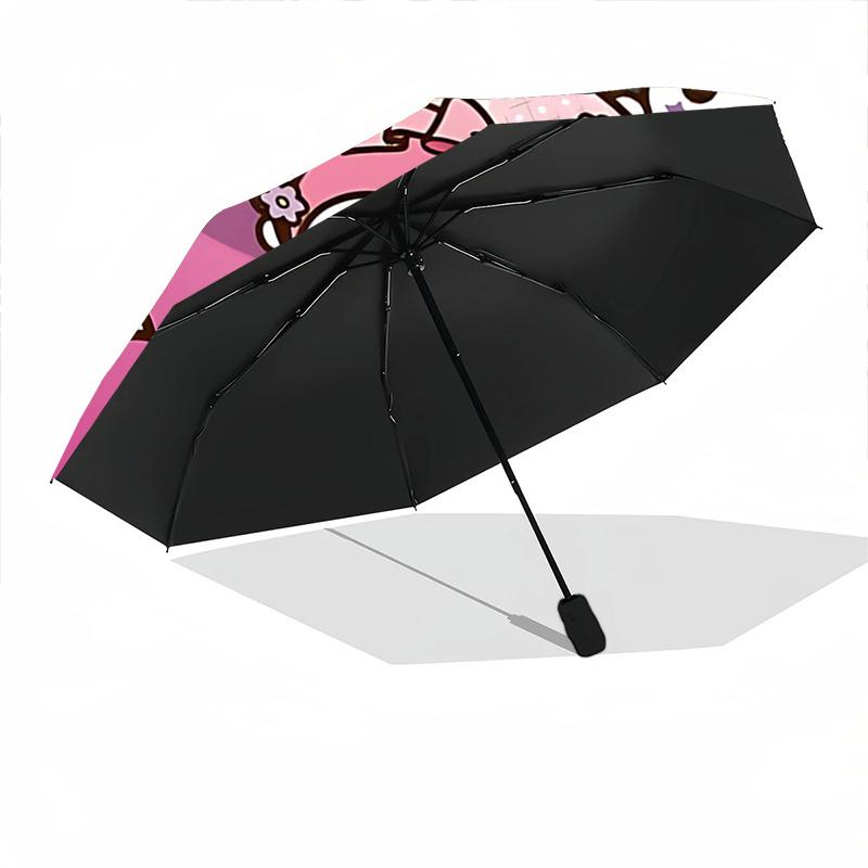 1pc Hello Kitty & Friends Automatic Opening Folding Umbrella with 8-Rib Iron Frame - Portable Tri-Fold Design for Outdoor Use, Perfect Gift for Fans,