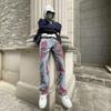 Hip-Hop Ripped Embroidered Jeans - Loose Fit, Trendy Niche Design