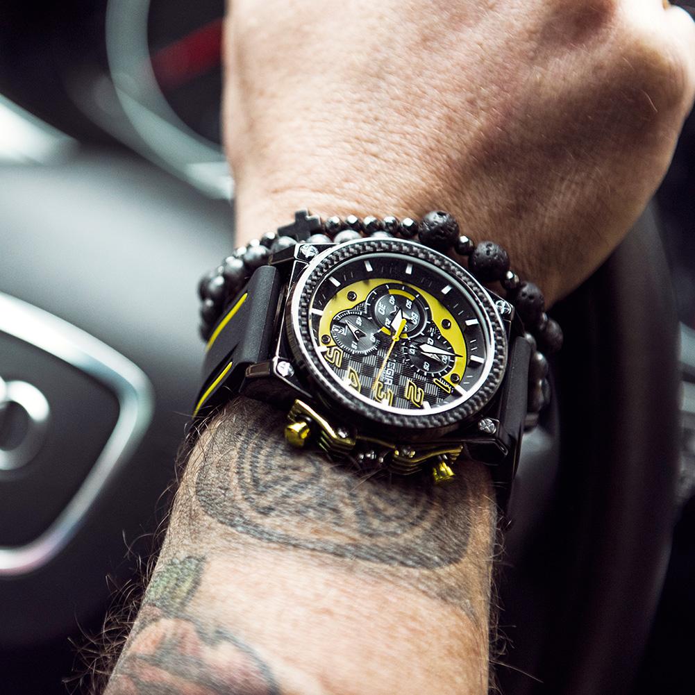 MEGIR мужские мультидисплейные часы на силиконовом ремешке