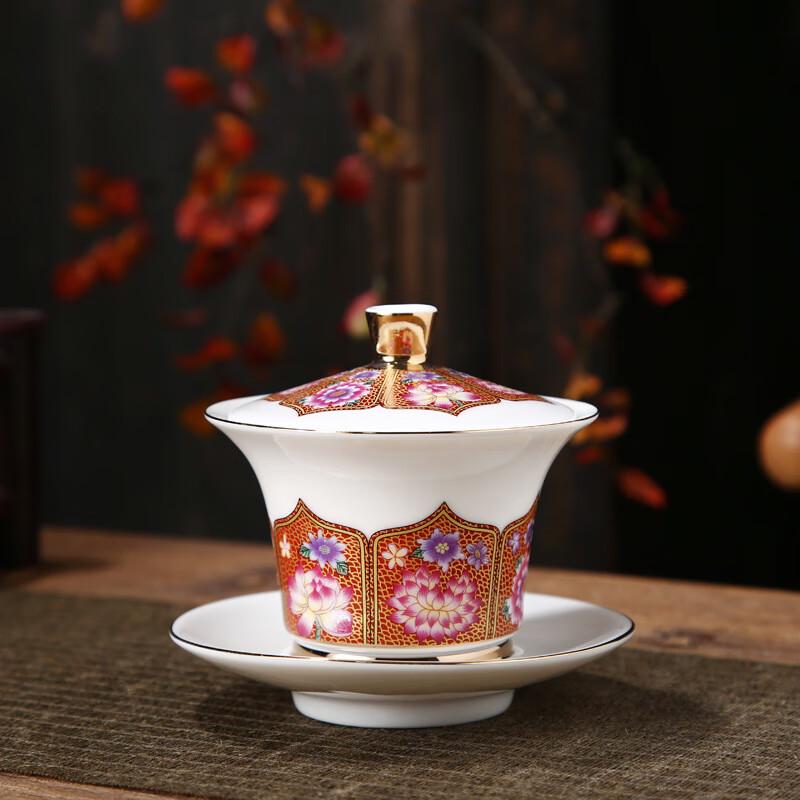 Chaxun White Porcelain Cloisonné Enamel Gaiwan - Imperial Yellow