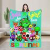 Игровое одеяло Sprunki из фланели Новое плед-покрывало для дома, отеля, дивана 125*100 см Плюшевое тонкое одеяло