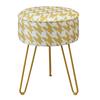 Vanity Stool Chair Round Ice Silk Fabric Ottoman Foot Rest for Makeup Room Living Room Bedroom