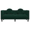 2 Seater Sofa with Cushions Dark Green Velvet