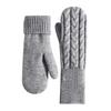 Thermal Knit Gloves for Winter Double-Layer Fleece Lined Windproof Mittens