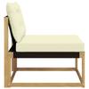 Outdoor Middle Sofa with Cushions White 79 x 83 x 73 cm Steel