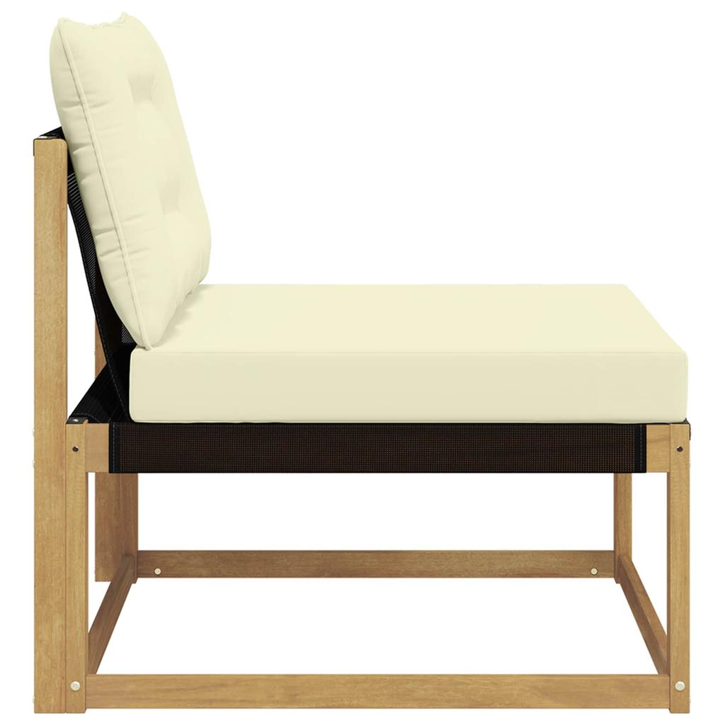 Outdoor Middle Sofa with Cushions White 79 x 83 x 73 cm Steel