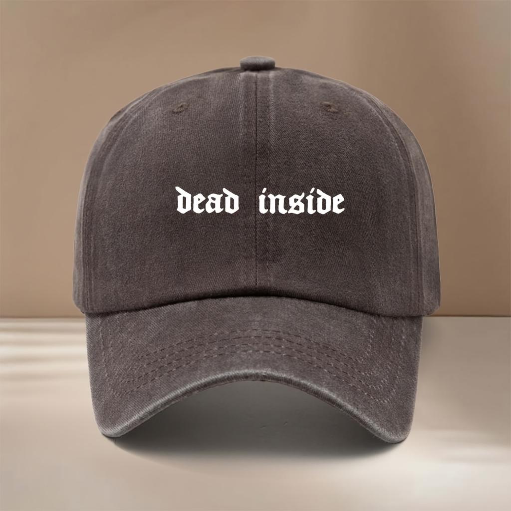 This Is a Baseball Cap with Dead Inside Print Individual Fashion Adjustable Size HipHop Hat Unisex Lightweight Comfortable Duc