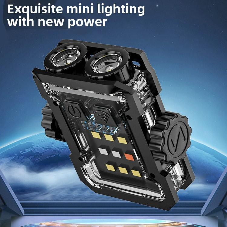 New multifunctional mini keychain light with ultra long battery life, flashing warning light, portable outdoor flashlight