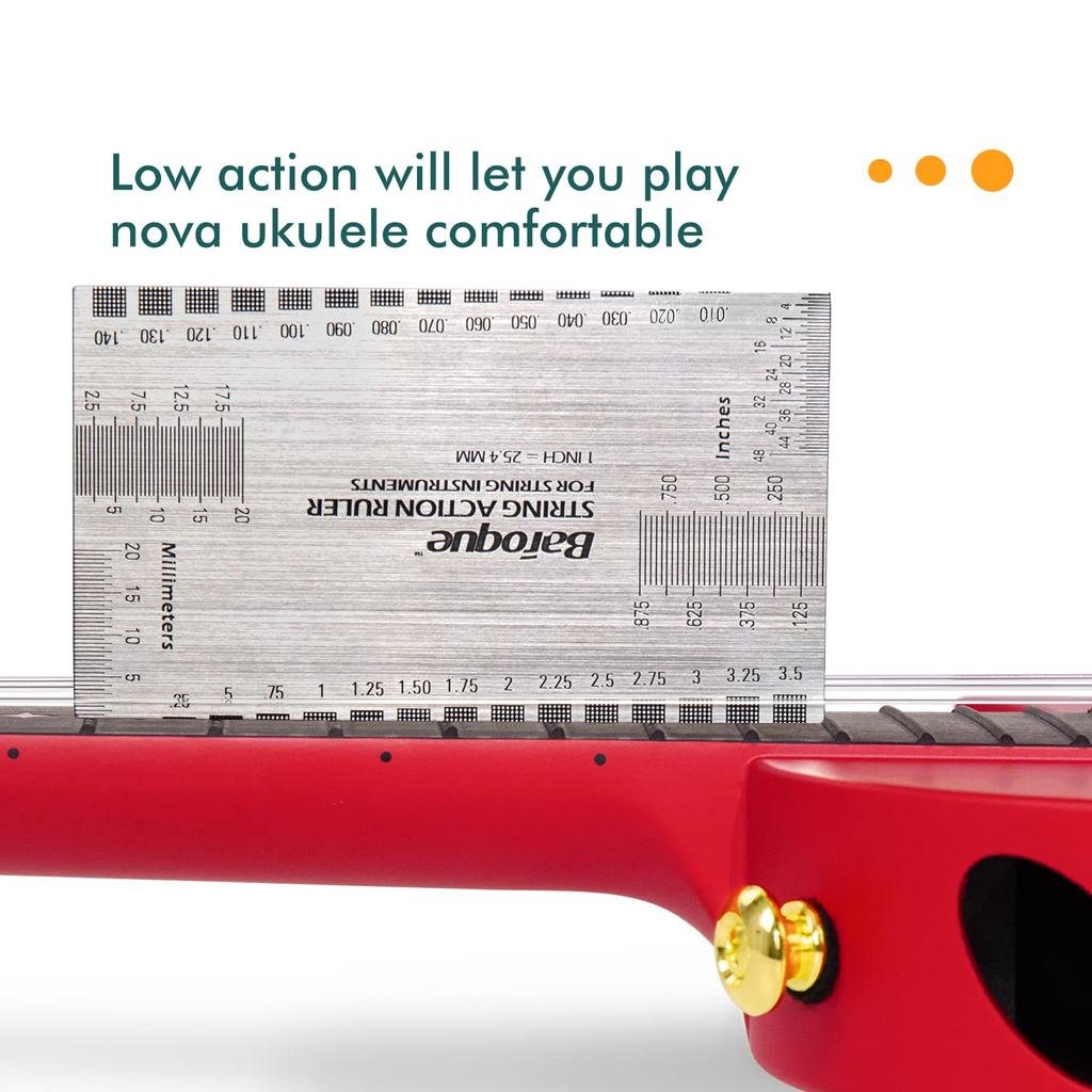 Concert Ukulele Enya Nova U Beginner Ukulele Kit Carbon Fiber Ukulele Kit with Capo and Ukulele Strings 23” Case, Strap, (Red)