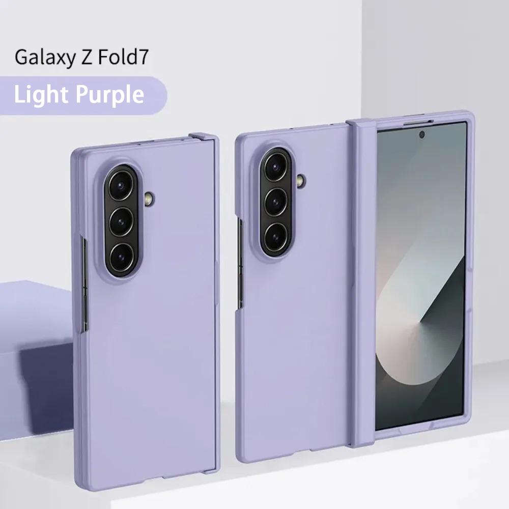 Чехол Skin Feel Slim для Samsung Z Fold 7 Flod 6 5 4 3 5G Zflod 5 flod4 Конфетный Пластиковый Складной Ударопрочный Защита Шарнира Жесткий Чехол