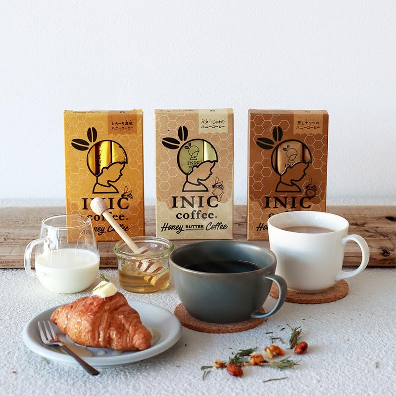 INIC Coffee Honey Nut Sticks Instant Powdered with and Hazelnut Flavor Brazilian Base 60g 6 Japan
