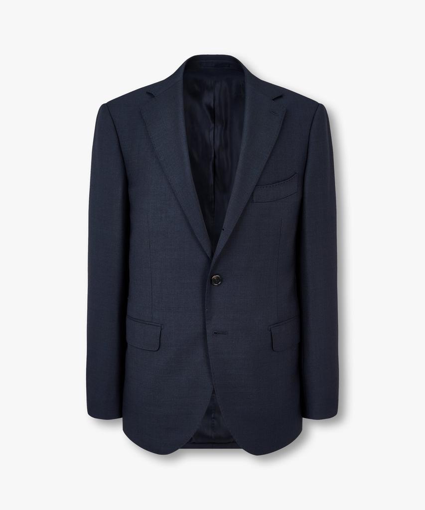 Man On The Boon Notched Lapel Wool Suit Jacket_Navy 4714351002