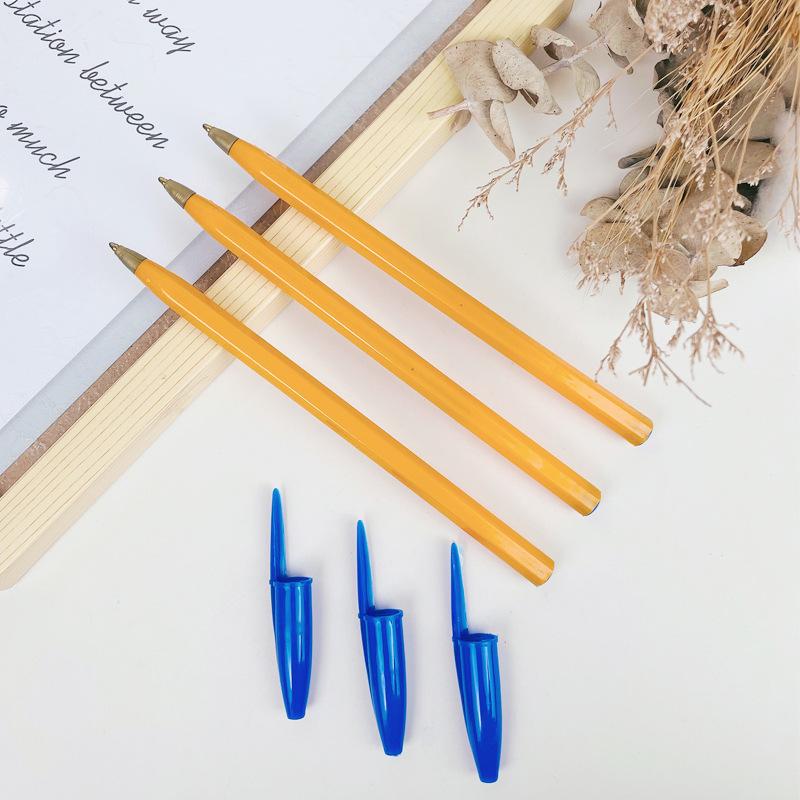 KZ-57 Yellow Barrel Ballpoint Pen, 1.0mm Bullet Tip with Blue Oil-Based Ink