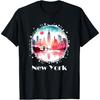 Нью-Йорк Силуэт Города NY Винтажный NYC Подарки Ретро Новая Футболка(1)