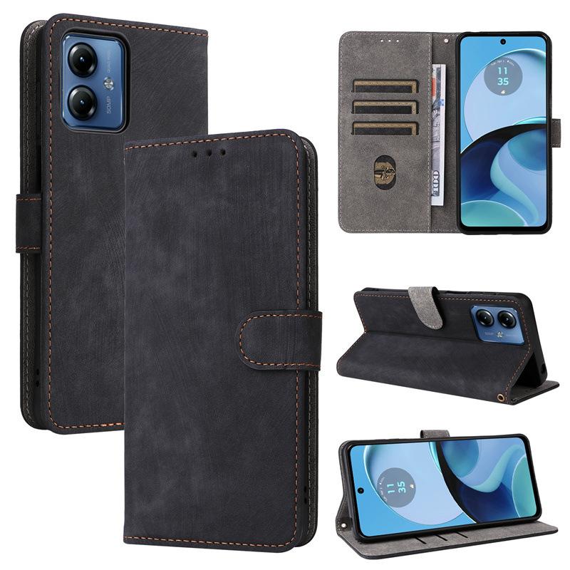 Чехол-книжка для Motorola E14/Moto G14 из искусственной кожи, полная защита корпуса [блокировка RFID], чехол-кошелек