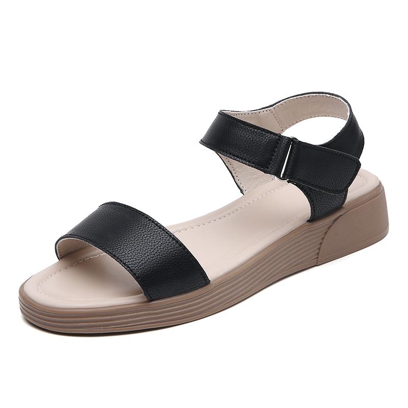 Women's Sandals Summer Beach Shoes Lazy Flat Shoes Girl Open Toe Casual Soft Walking Beige Sandals