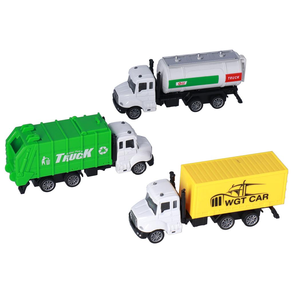 3шт 1:50 моделей мусоровозов, набор из пластикового сплава, санитарные автоцистерны, игрушечный набор для детей, оттяните назад