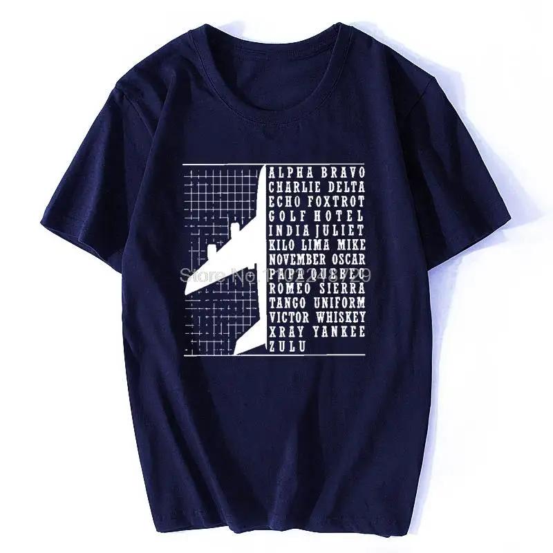 T-Shirt Phonetic Alphabet Airplane Pilot Flying Aviation Cotton Tee Shirt for Oversized T Shirt Oversize Streetwear