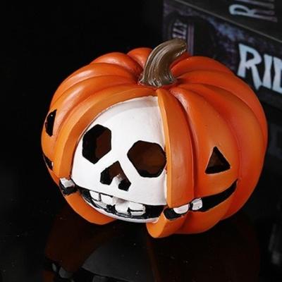 Детская игрушка Смола Хэллоуин Тыква Фигурка Страшная Реалистичная Тыква Скелет Статуэтка Оранжевые Мини Хэллоуин Украшения Друзья