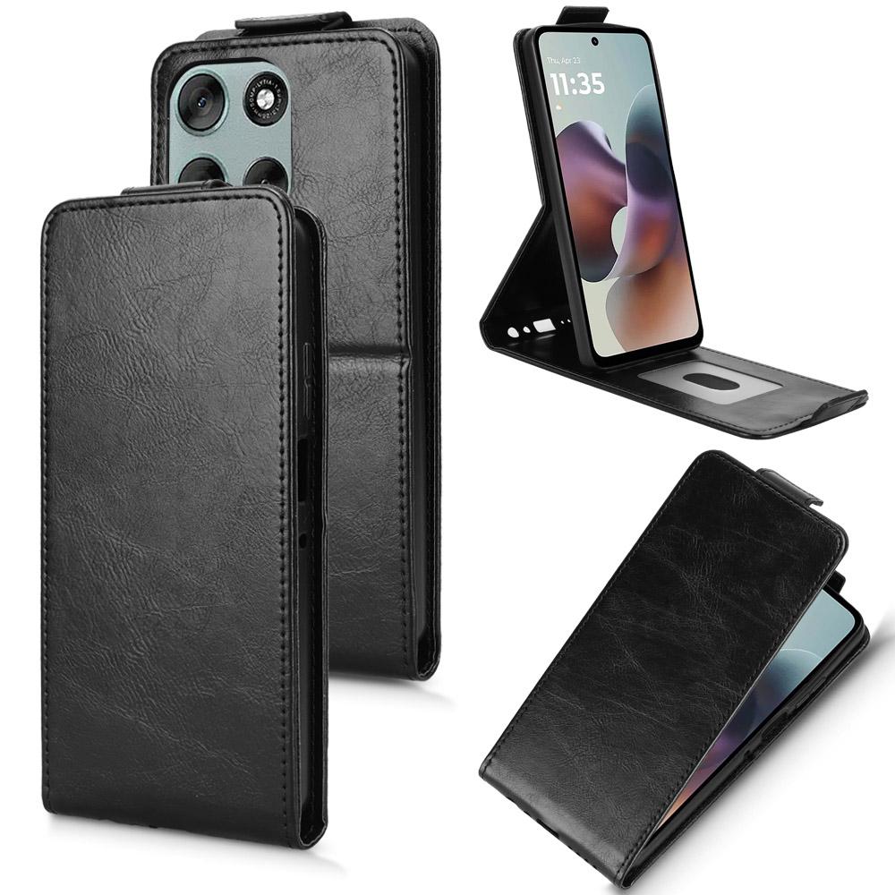 For Motorola Moto G56 5G Stand Case Magnetic Clasp Vertical Flip Leather Phone Cover with Card Holder